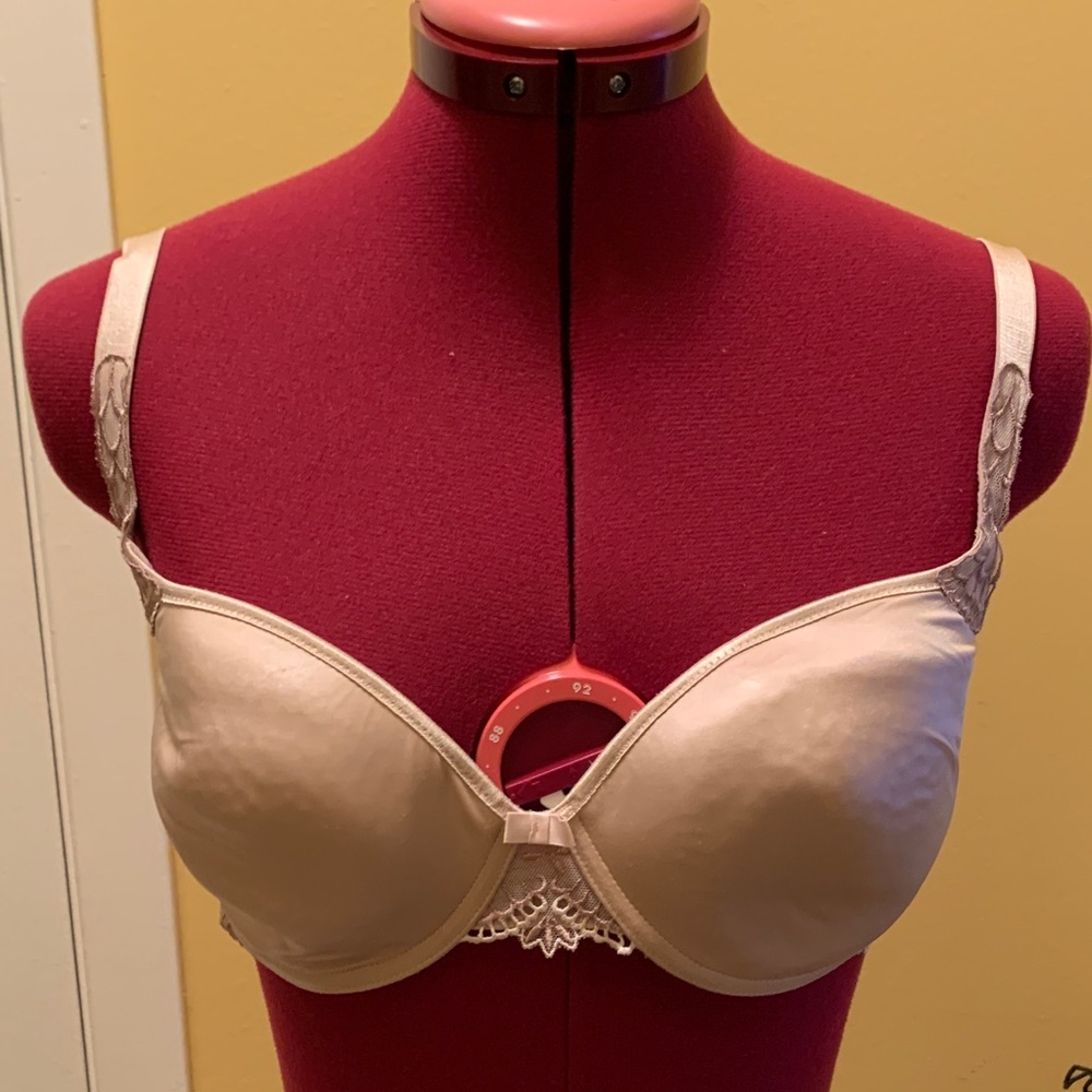 Chantelle Elegant Biege Bra with Lace Trim Vintage